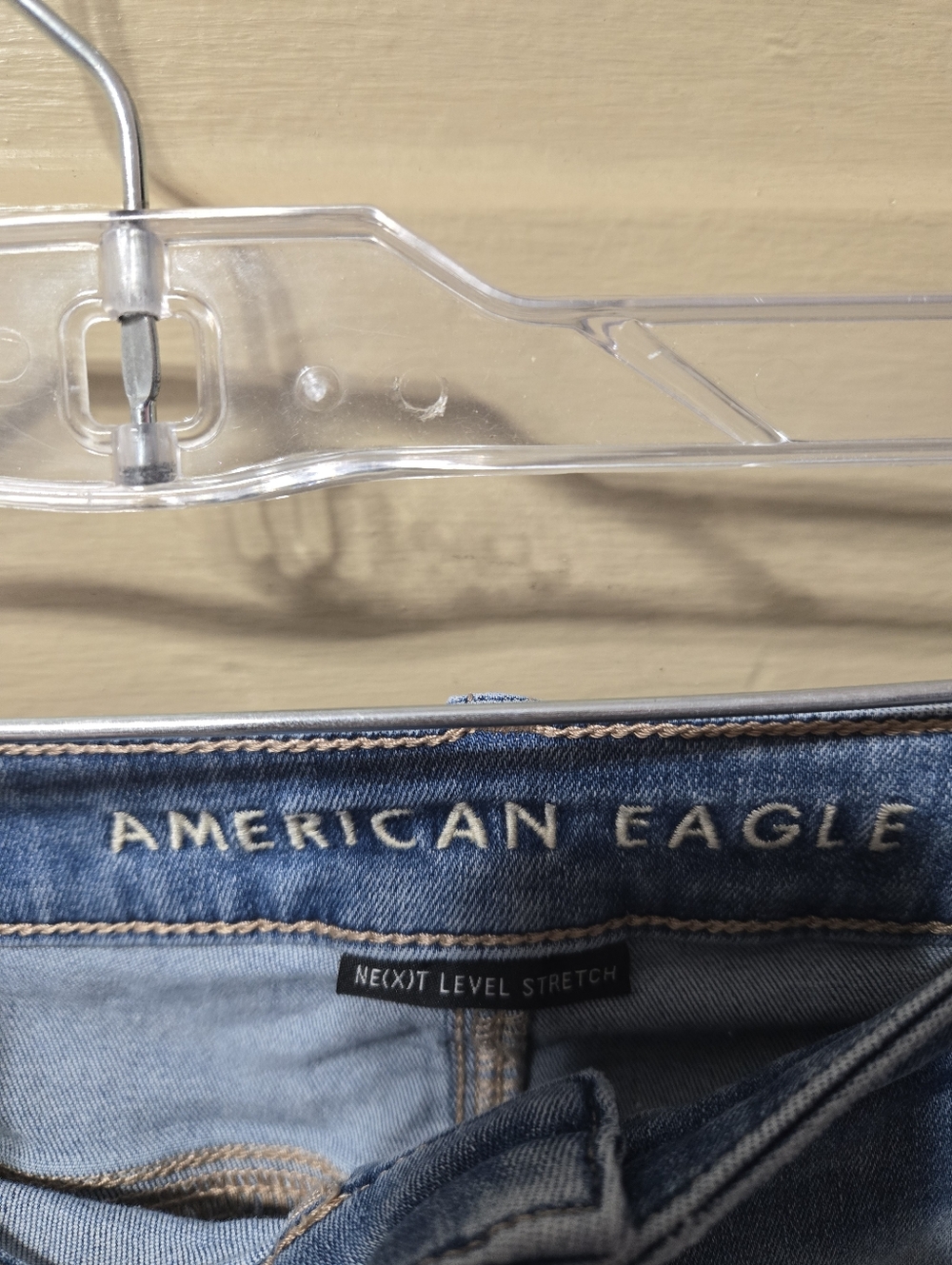 American Eagle Next Level Stretch Shortie Distressed Denim Shorts GUC Size: 16 - Picture 5 of 5